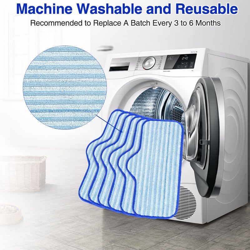 LINNIW 6 Pack Microfiber Pads Compatible with Dupray Neat Steam Cleaner, Durable, Reusable and Machine Washable - Image 3